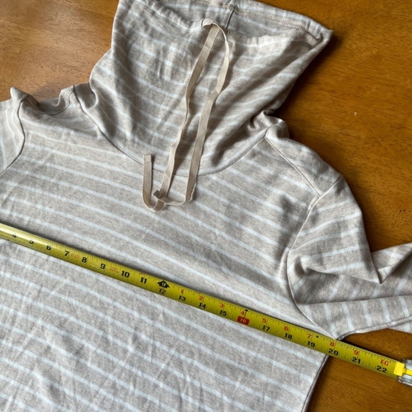 Ann Klein Funnel Neck Beige Striped Stretch Knit Sweater Dress Pullover, Size M - Picture 8 of 8